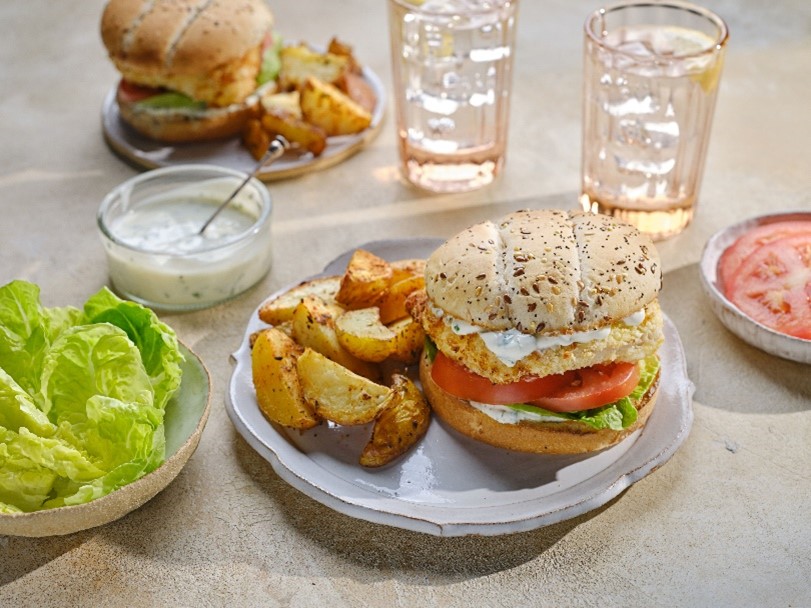 Air-fried Haddock Burgers