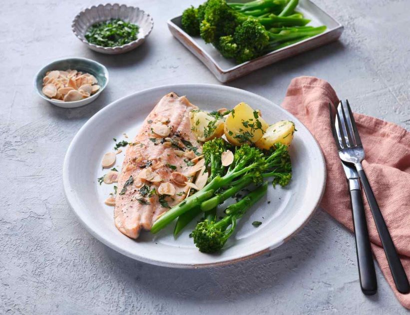 Baked Trout with Lemon, Herbs and Flaked Almonds
