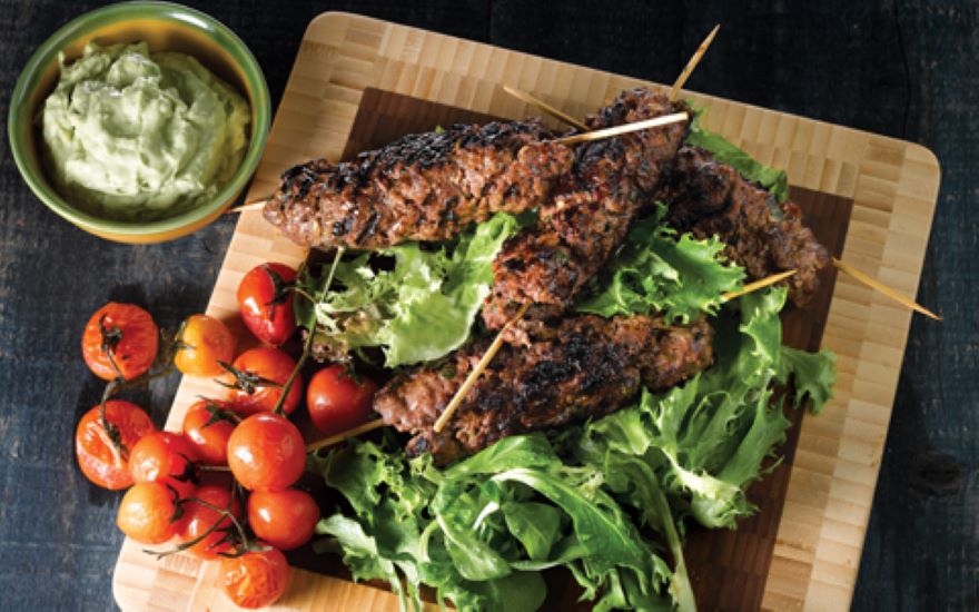 Grilled Kofta & Avocado Dressing