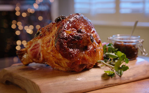 MacNean Christmas Ham with Sticky Apricot and Ginger Glaze