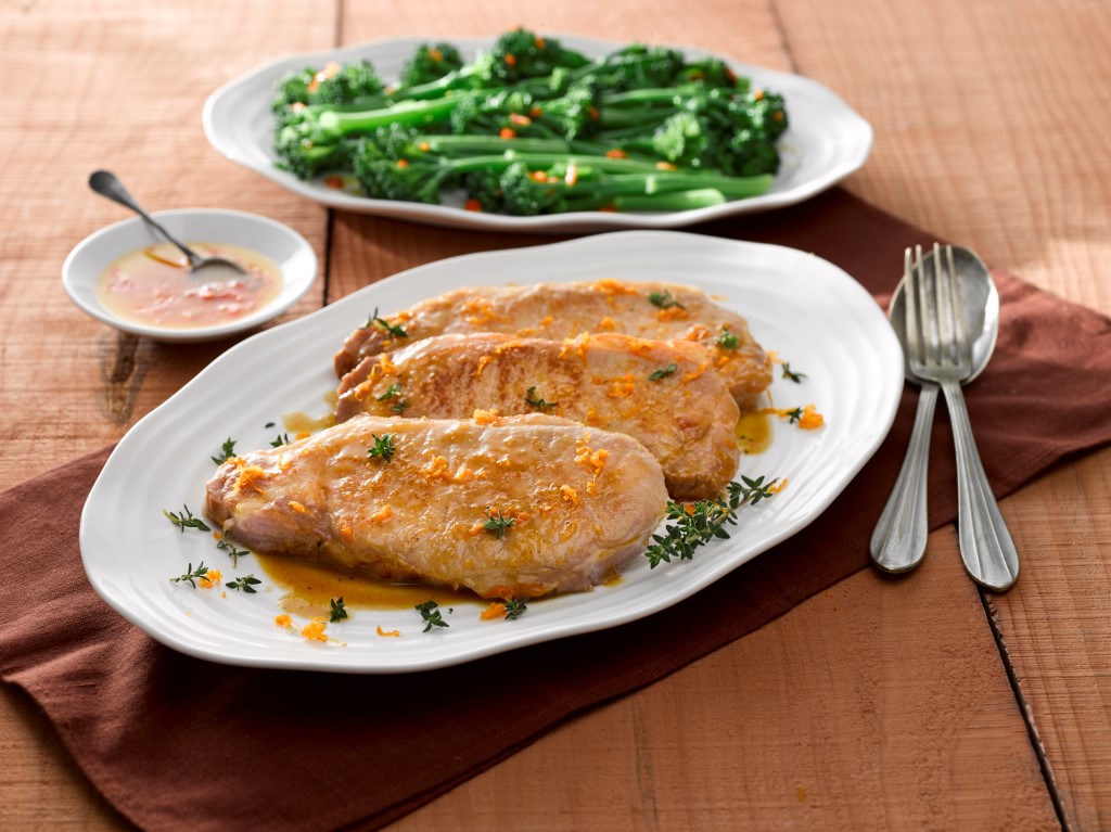 Mustard and Orange Glazed Bacon Chops