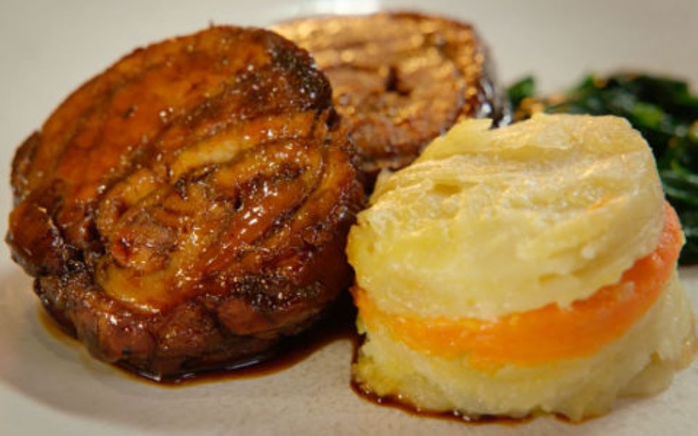 Neven's Caramelised Pork Belly with Honey and Ginger Sauce