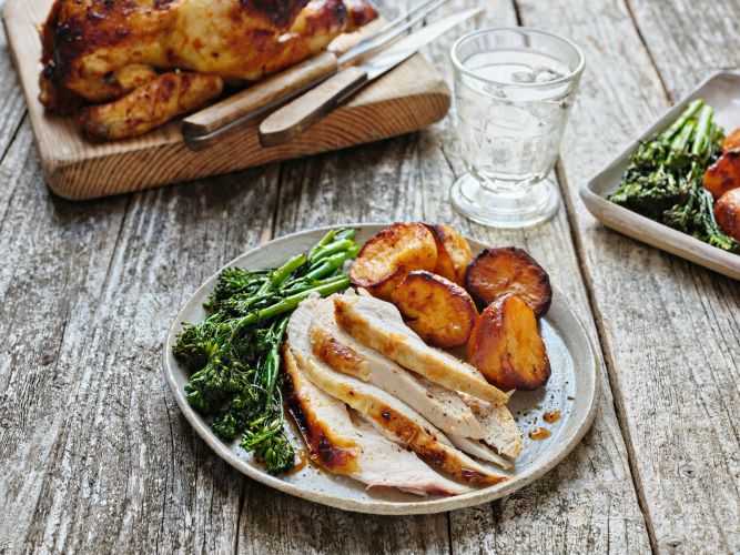 Roast Chicken and Potatoes with Sriracha