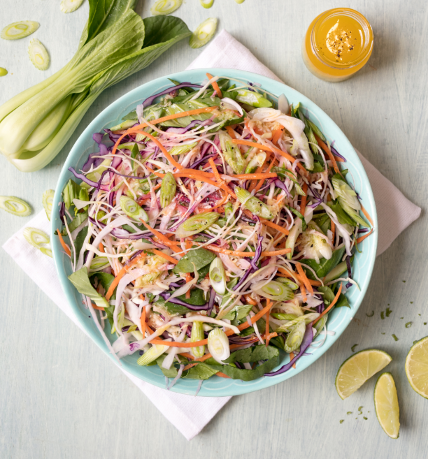Pak Choi and Red Cabbage Slaw
