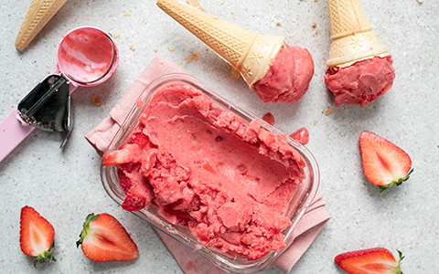 Three-ingredient Strawberry Ice Cream