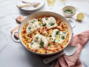 Baked Rice with Hake