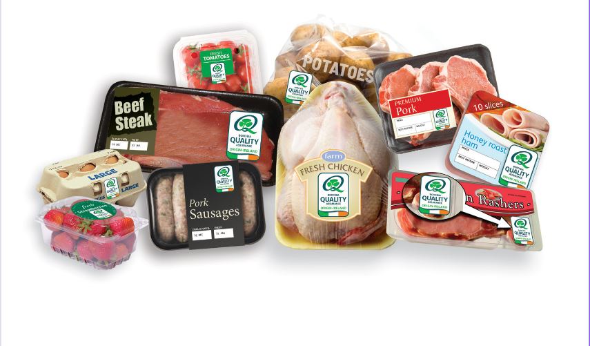 Selection fresh food products in packaging