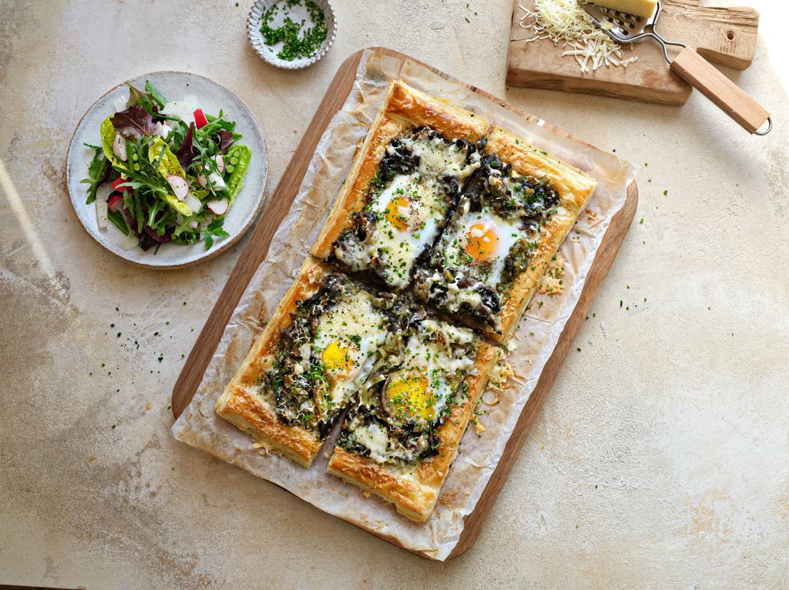 Mushroom Leek and Egg Tart