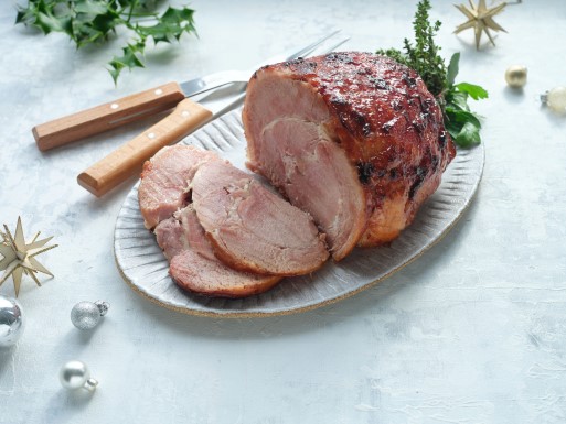 Cider Baked Ham with a Cherry Glaze