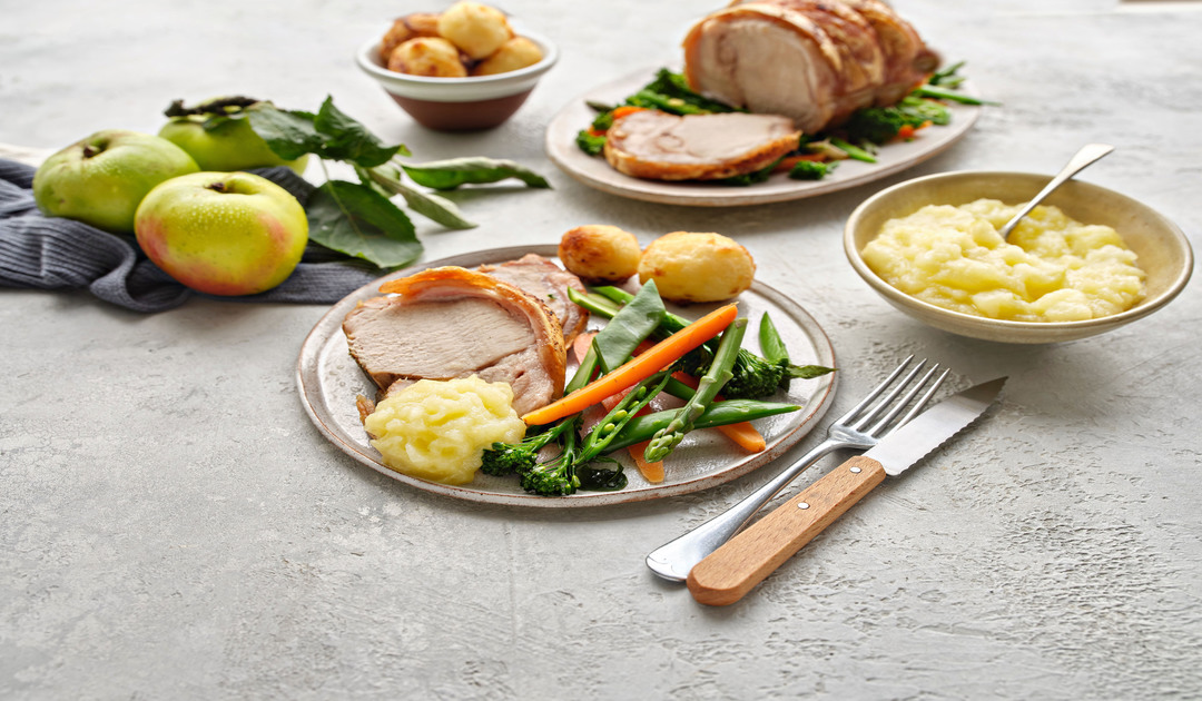 Roast Pork with Bramley Apple Sauce