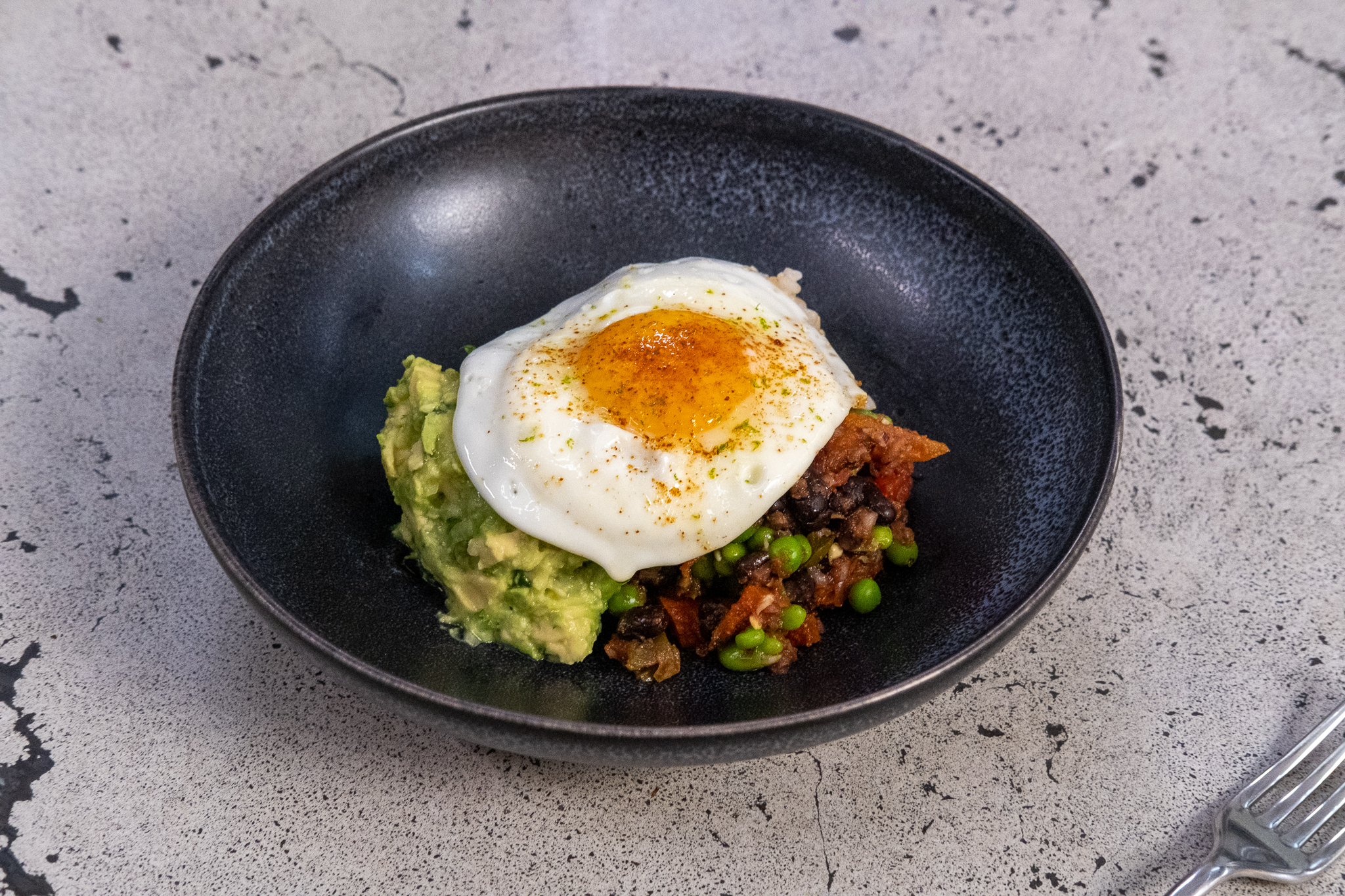 Mark's Vegetable Burrito Bowl with Spicy Eggs