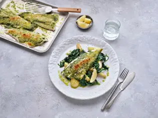 Recipe image - Plated Whiting with a Herb Crust