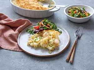 Haddock and Irish Organic Salmon Gratin