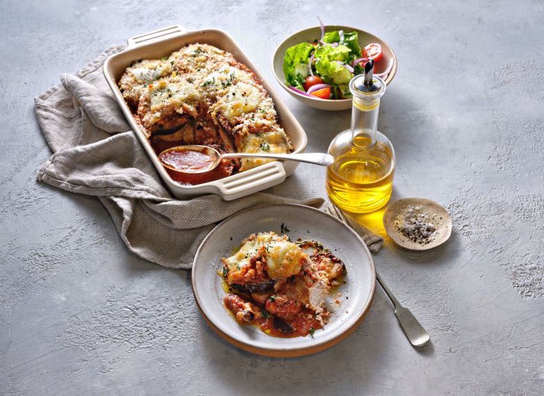 Pork Chops with Tomato Sauce, Aubergine and Cheese