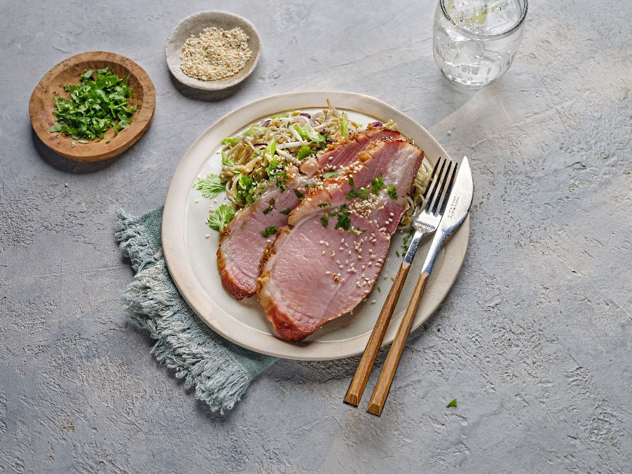Loin of Bacon with Noodle Salad