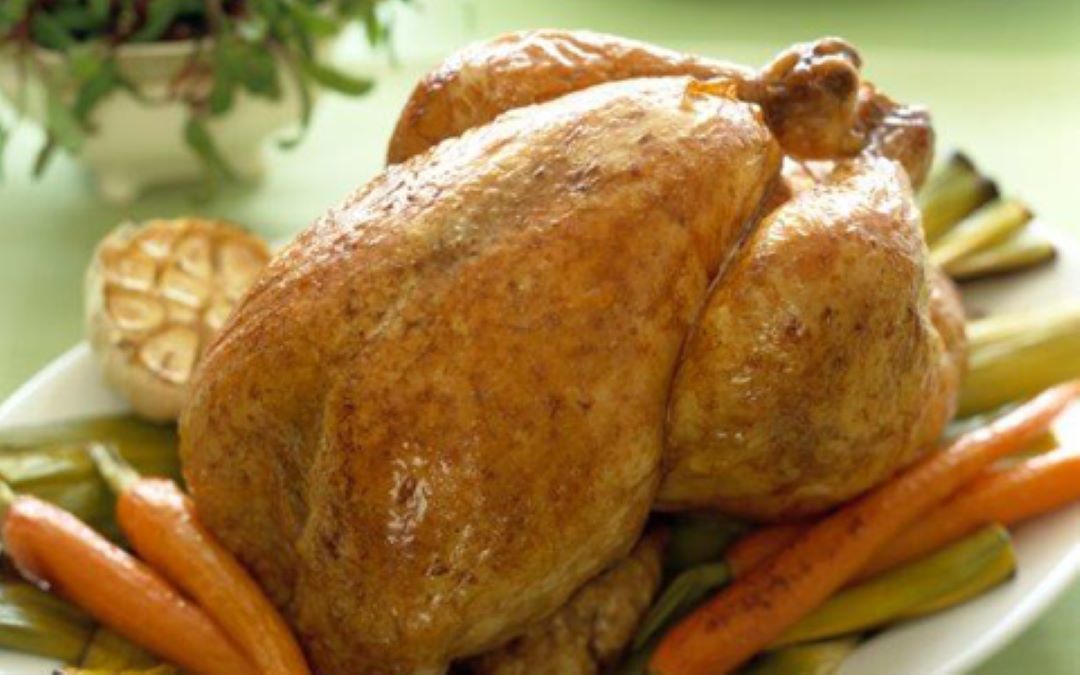 Traditional Roast Chicken with Thyme and Onion Stuffing